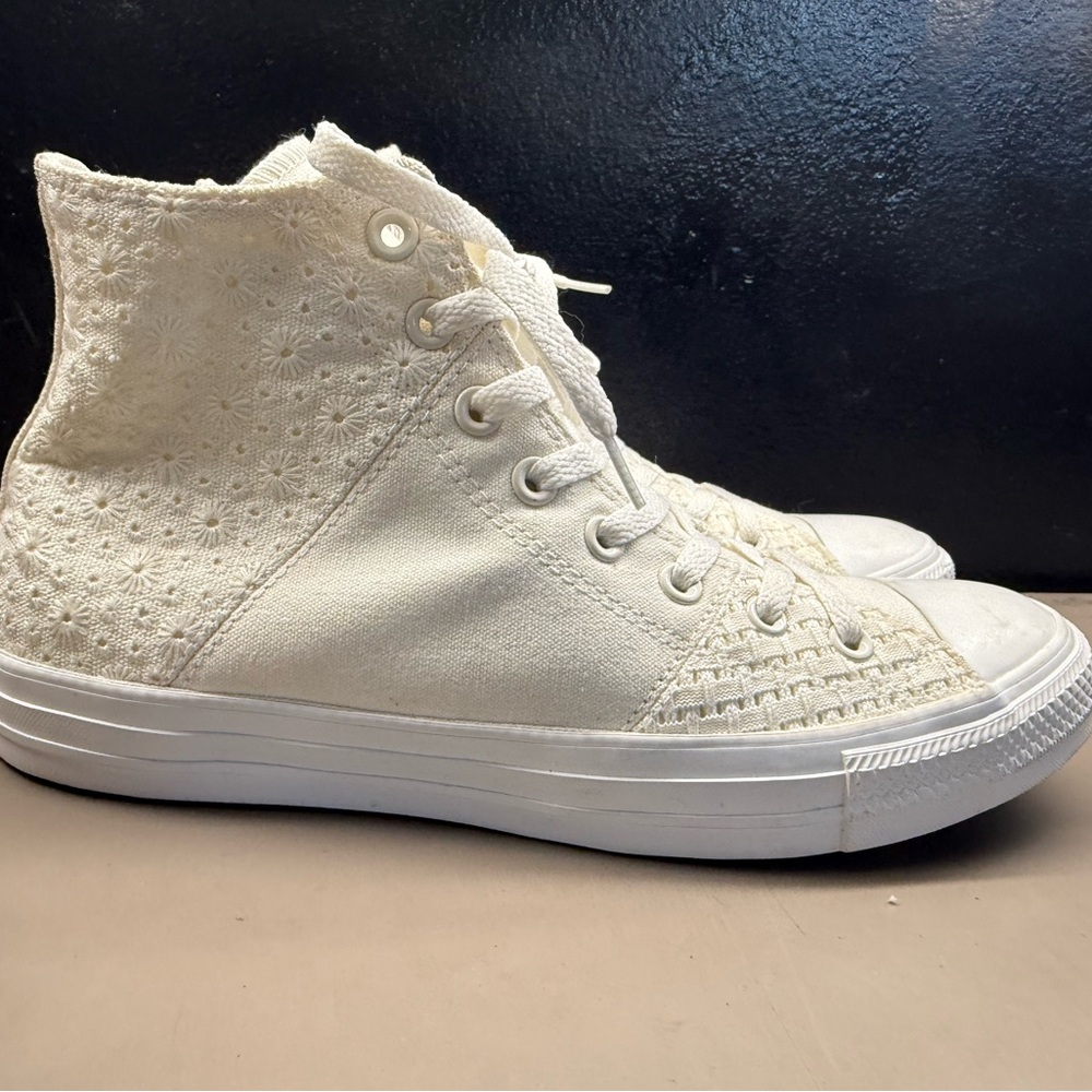 New w/o Box Unisex Converse All Star Hi Top Egret/Vintage White Lace A09216F W11